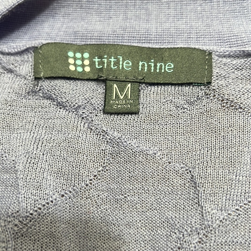 Title Nine Lightweight 100% Washable Wool Lavender Long Sleeve Cardigan Sz M EUC - Picture 4 of 9